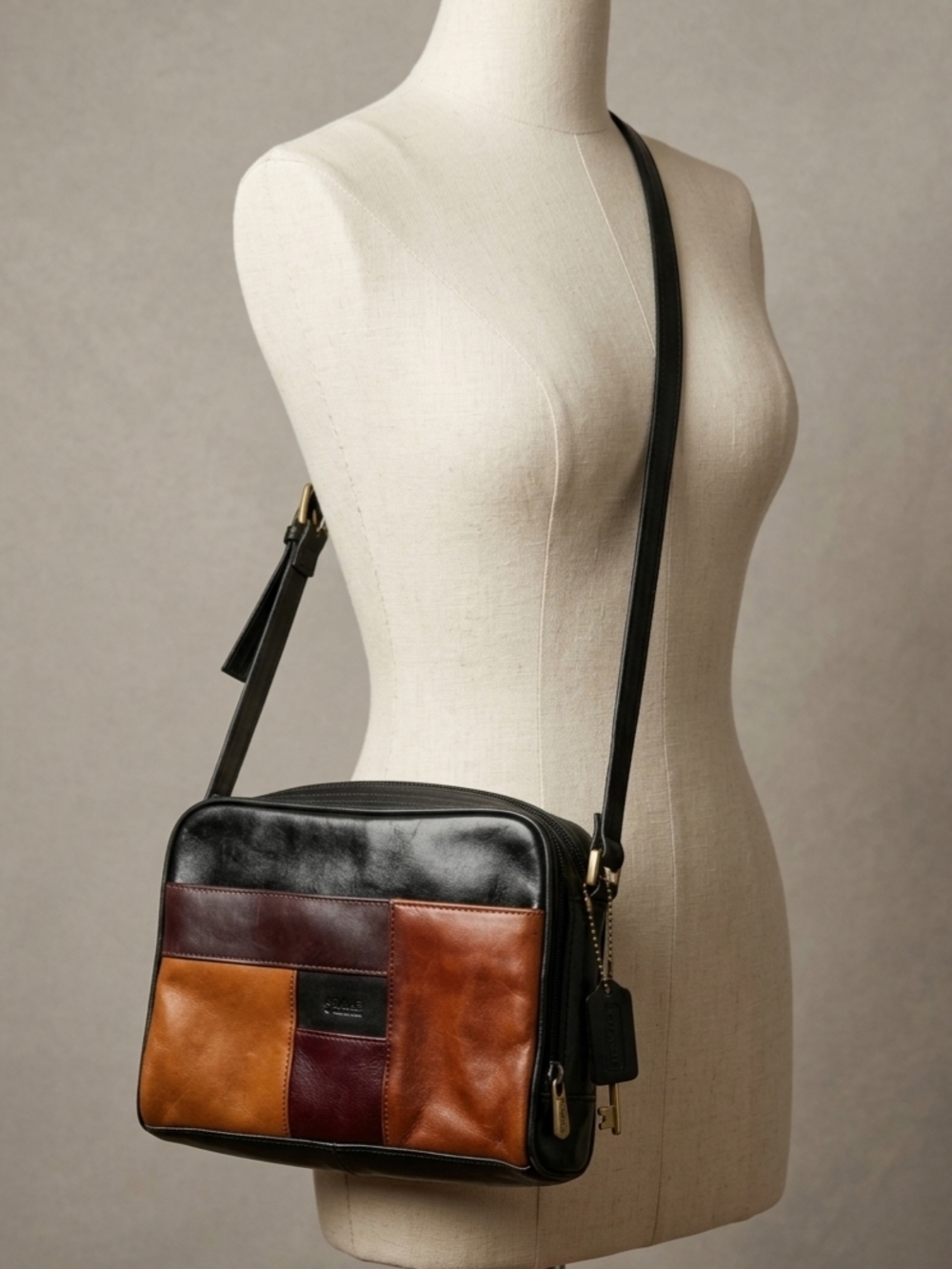 OPALE Italian Design Sling Leather  Rare HTF Small Boho In Black,Brown&Burgundy